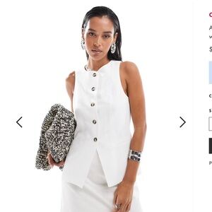 Asos Ivory Button-Up Blouse